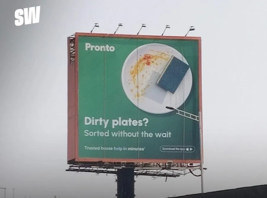 Pronto billboard Mumbai, viral outdoor advertising, instant home services, Mumbai hoarding campaign, on-demand house help